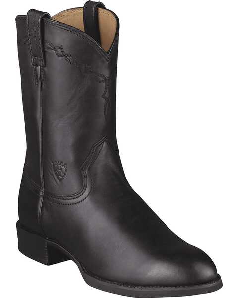 Ariat Men's Heritage Roper 10" Western Boots, Black, hi-res