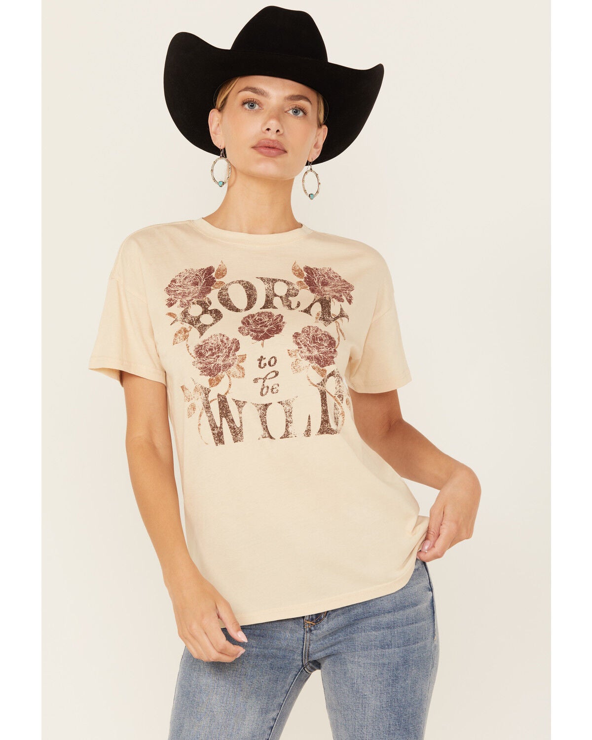 Cleo + Wolf Women's Born To Be Wild Short Sleeve Graphic Tee, Oatmeal, hi-res