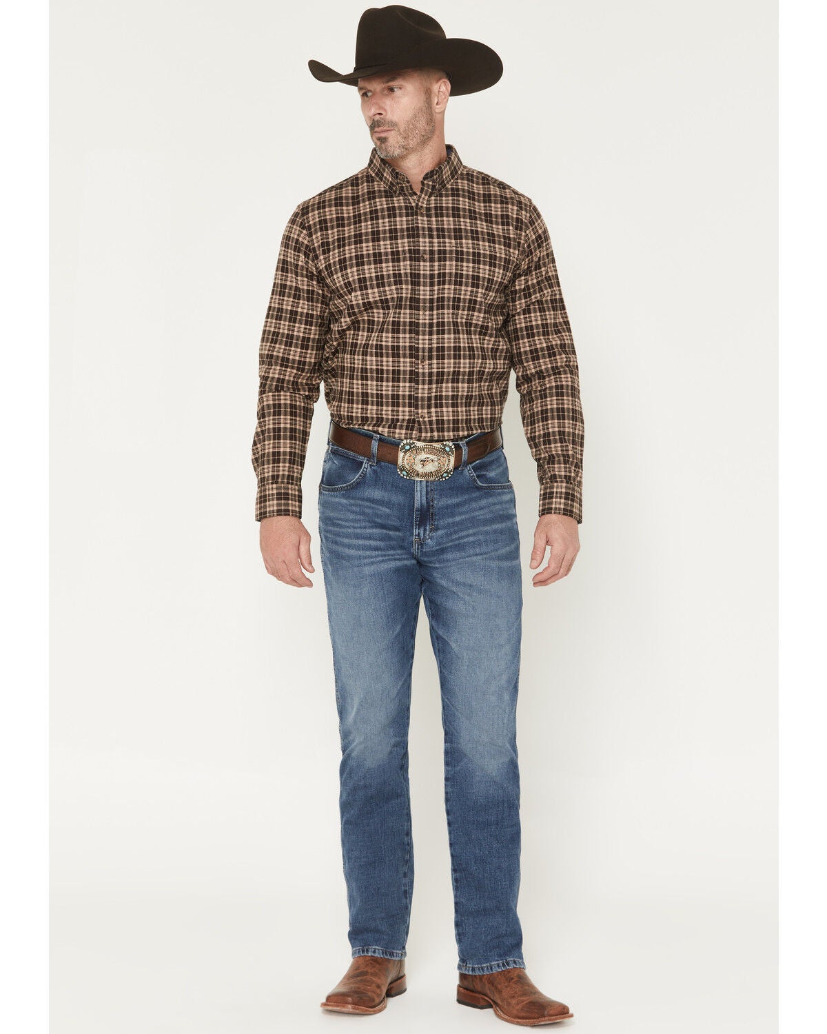 Image #1 - Wrangler Retro Men's 88MWZ Eastside Medium Wash Slim Straight Stretch Denim Jeans, Medium Wash, hi-res