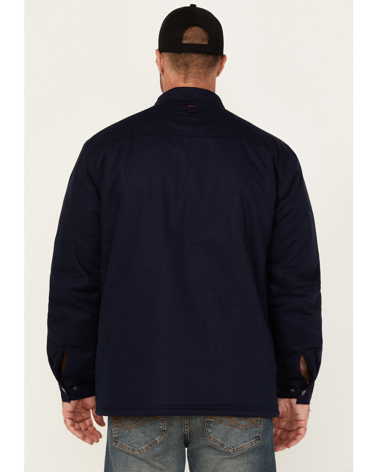Image #4 - Hawx Men's Oakdale Sherpa Lined Waxed Shirt Jacket, Navy, hi-res