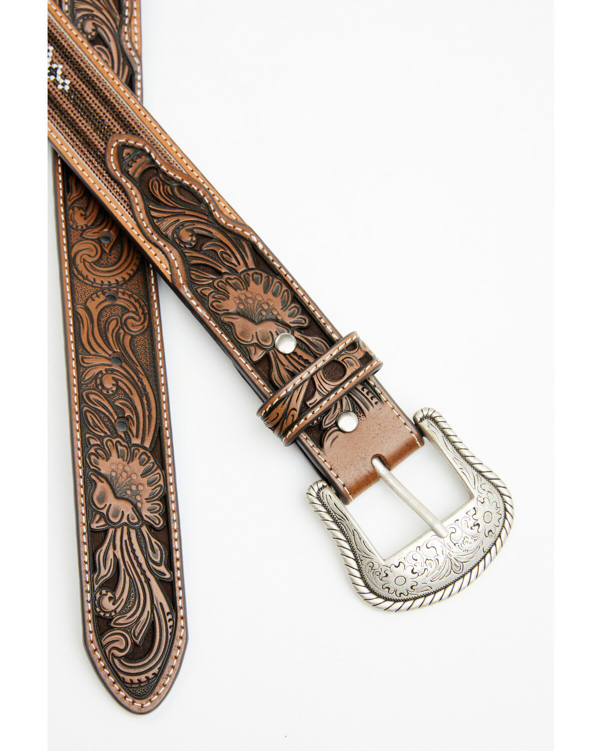 Product Name:  Cody James Men's Austin Southwestern Print Embroidered and Tooled Belt
