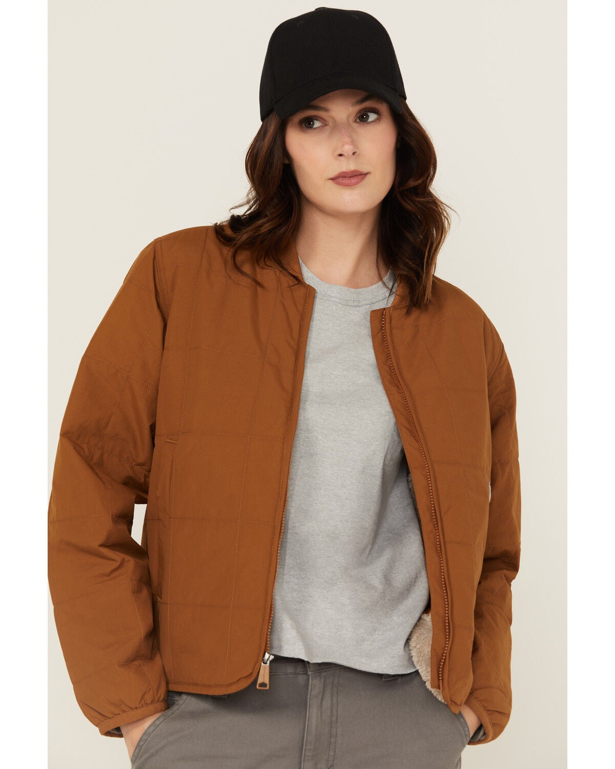 Carhartt Women's Rain Defender Loose Fit Lightweight Insulated Jacket, Brown, hi-res