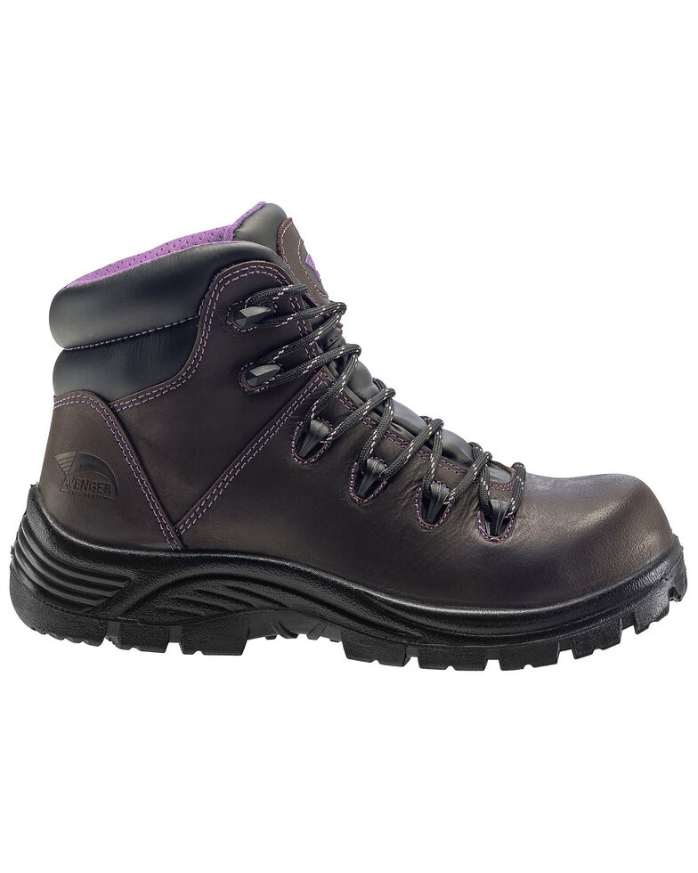 Avenger Women's Waterproof Hiker Boots - Composite Toe, Brown, hi-res