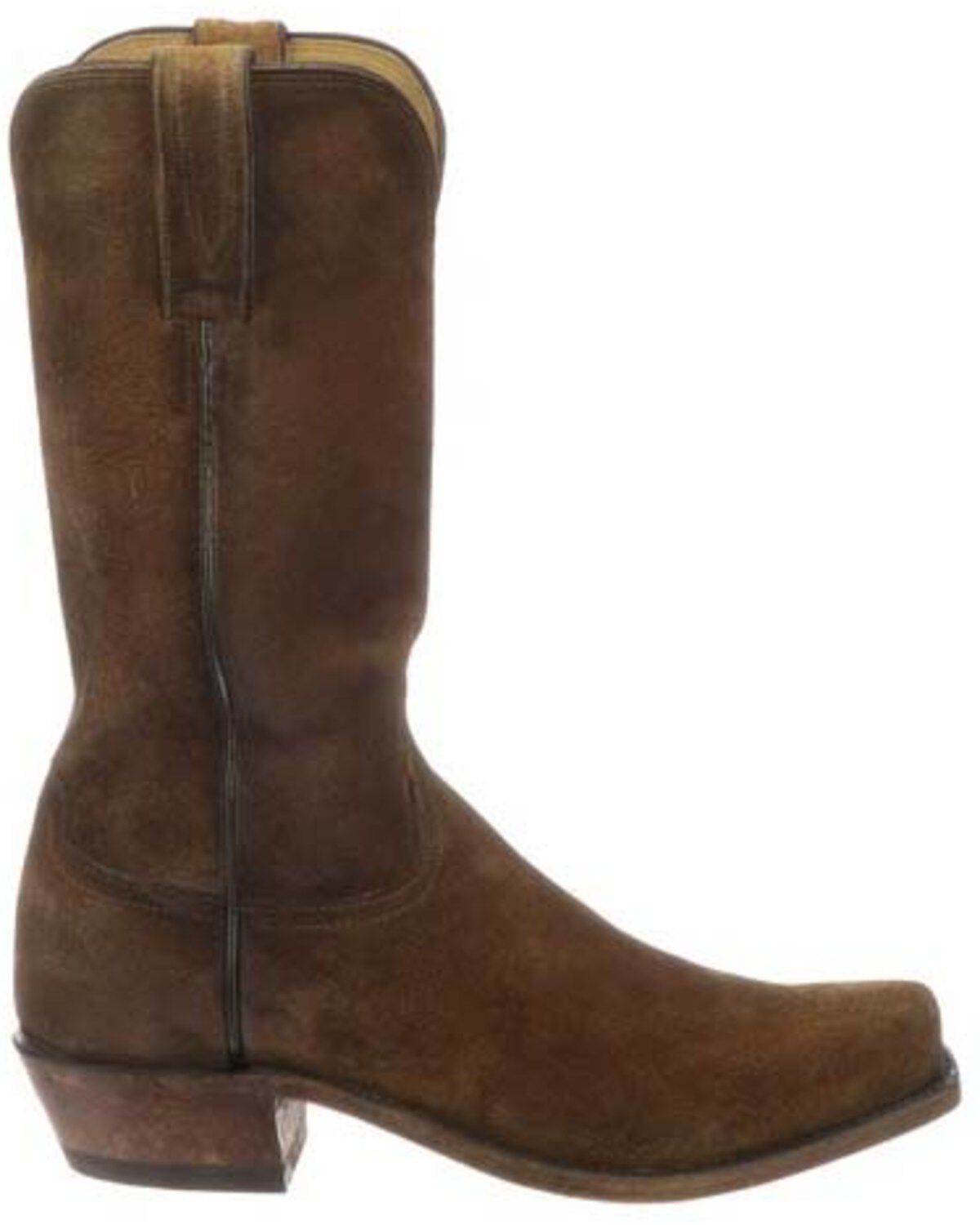 Image #2 - Lucchese Men's Livingston Cognac Suede Western Boots - Narrow Square Toe, , hi-res