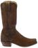 Image #2 - Lucchese Men's Livingston Cognac Suede Western Boots - Narrow Square Toe, , hi-res