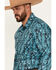 Image #2 - Rock & Roll Denim Men's Paisley Print Long Sleeve Snap Stretch Western Shirt, Teal, hi-res