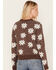 Beyond The Radar Women's Daisy Flower Print Knit Cardigan, Brown, hi-res