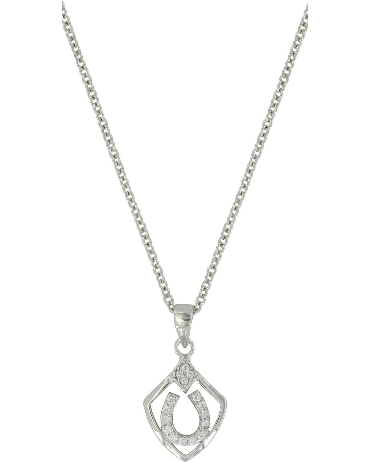 Montana Silversmiths Women's Shielded In Horseshoes Necklace, Silver, hi-res