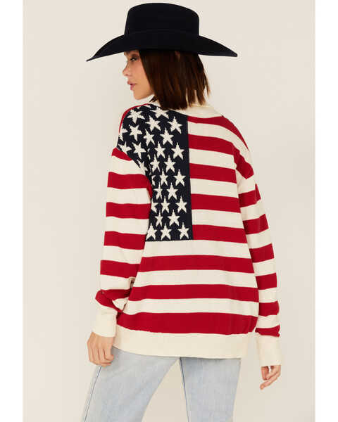 Show Me Your Mumu Women's American Flag Knit Cardigan Sweater, Multi, hi-res