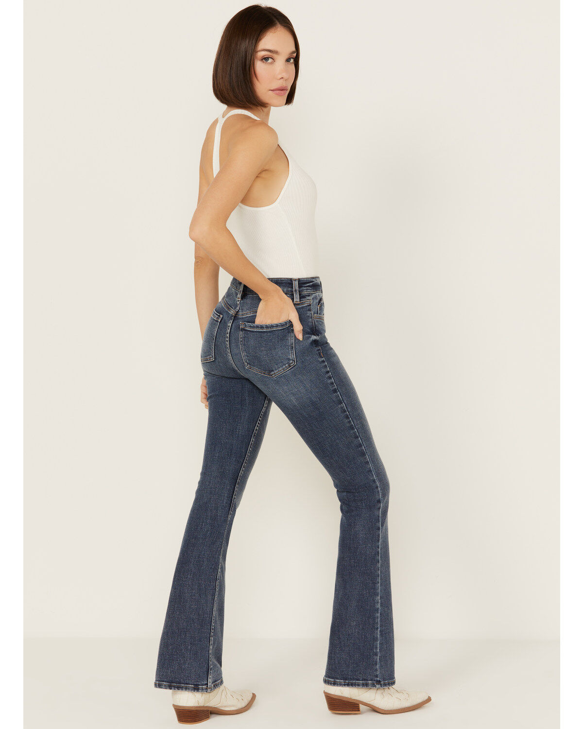 Image #3 - Shyanne Women's Celeste High Rise Bootcut Stretch Denim Jeans, Medium Wash, hi-res