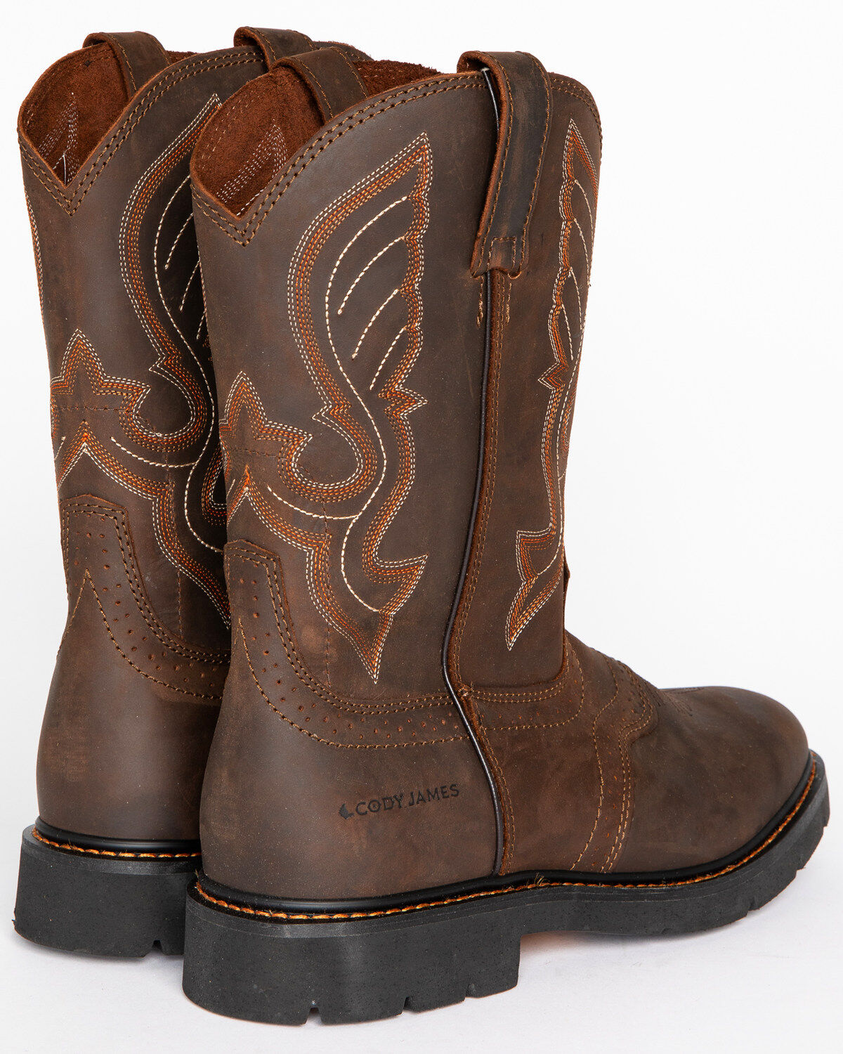 round toe pull on boots
