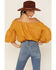 Image #3 - Flying Tomato Women's Mustard Textured Off The Shoulder Crop Top, , hi-res