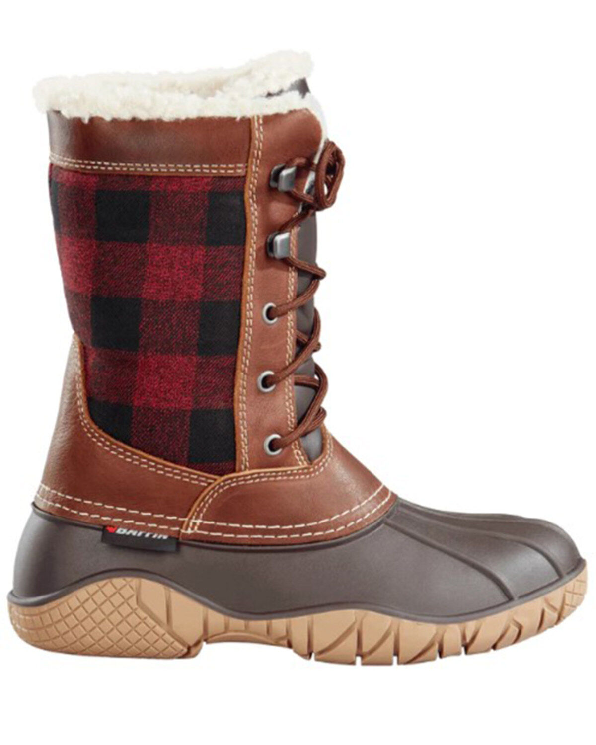 Image #2 - Baffin Women's Jasper Lace-Up Work Boots, Black/red, hi-res