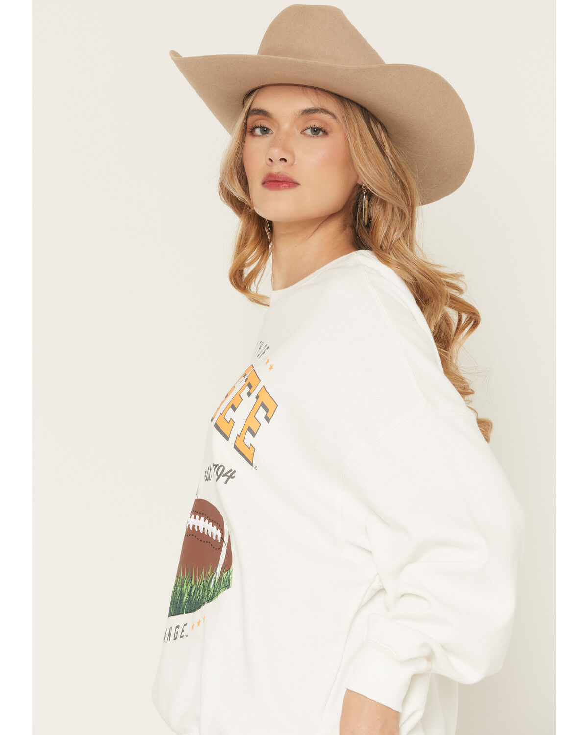 Image #2 - Gameday Women's Tennessee Vols Helmet Embroidered Graphic Crewneck, White, hi-res