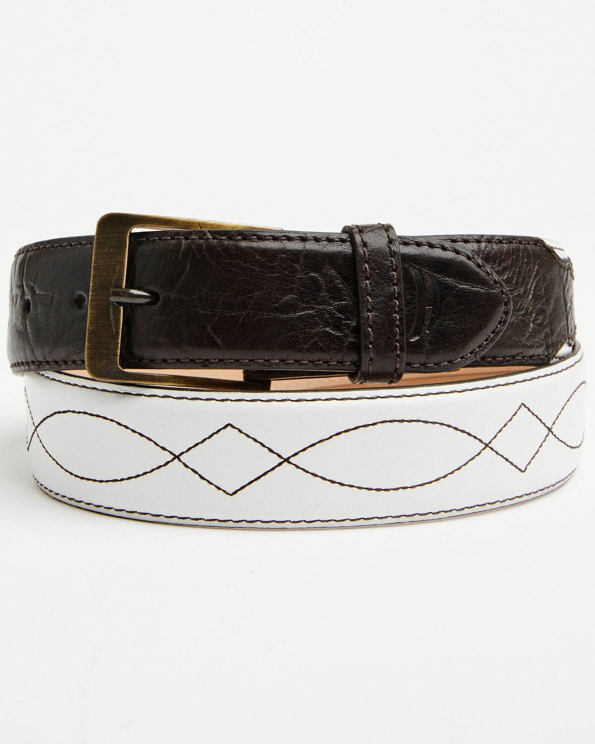 Hondo Boots Men's Boot Barn Exclusive Spanish Shoulder Leather Belt, Chocolate, hi-res