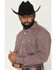 Image #2 - RANK 45&reg; Men's Sunburst Geo Print Long Sleeve Button-Down Western Shirt, Chilli, hi-res