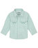 Image #1 - Wrangler Toddler Boys' Geo Print Long Sleeve Pearl Snap Western Shirt, Teal, hi-res
