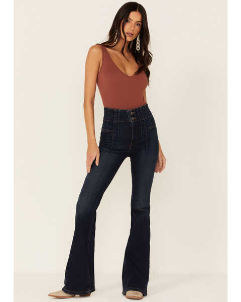 Free People Women's Jayde High-Rise Flare Jeans, Blue, hi-res