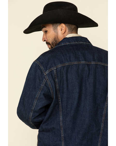 Image #5 - Wrangler Men's Faded Indigo Plaid Lined Denim Jacket , , hi-res
