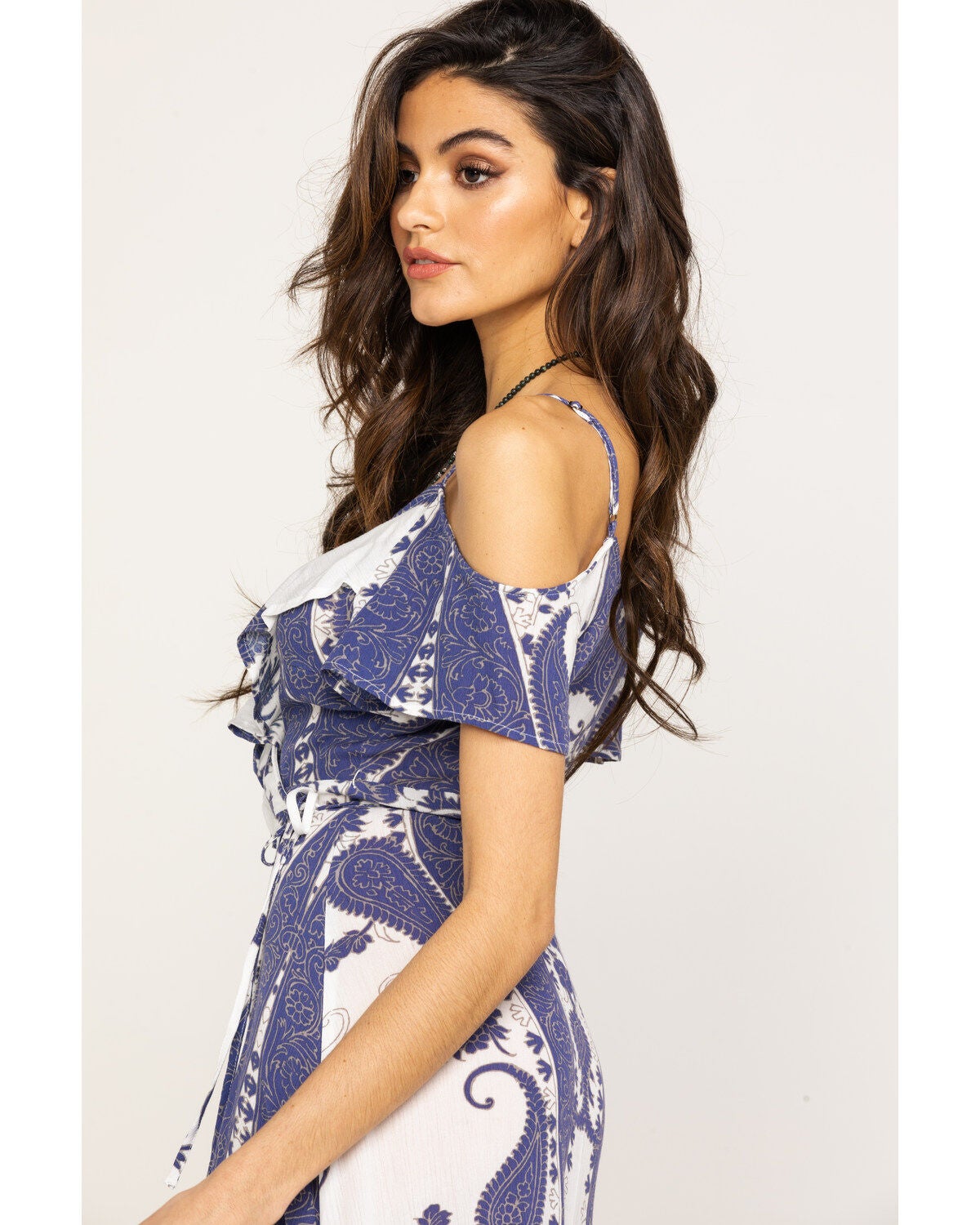 casual cold shoulder maxi dress