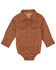Image #1 - Wrangler Infant Boys' Paisley Print Long Sleeve Stretch Onesie, Brown, hi-res