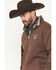 Image #2 - Cowboy Hardware Men's 1/4 Zip Fleece Pullover, Dark Brown, hi-res