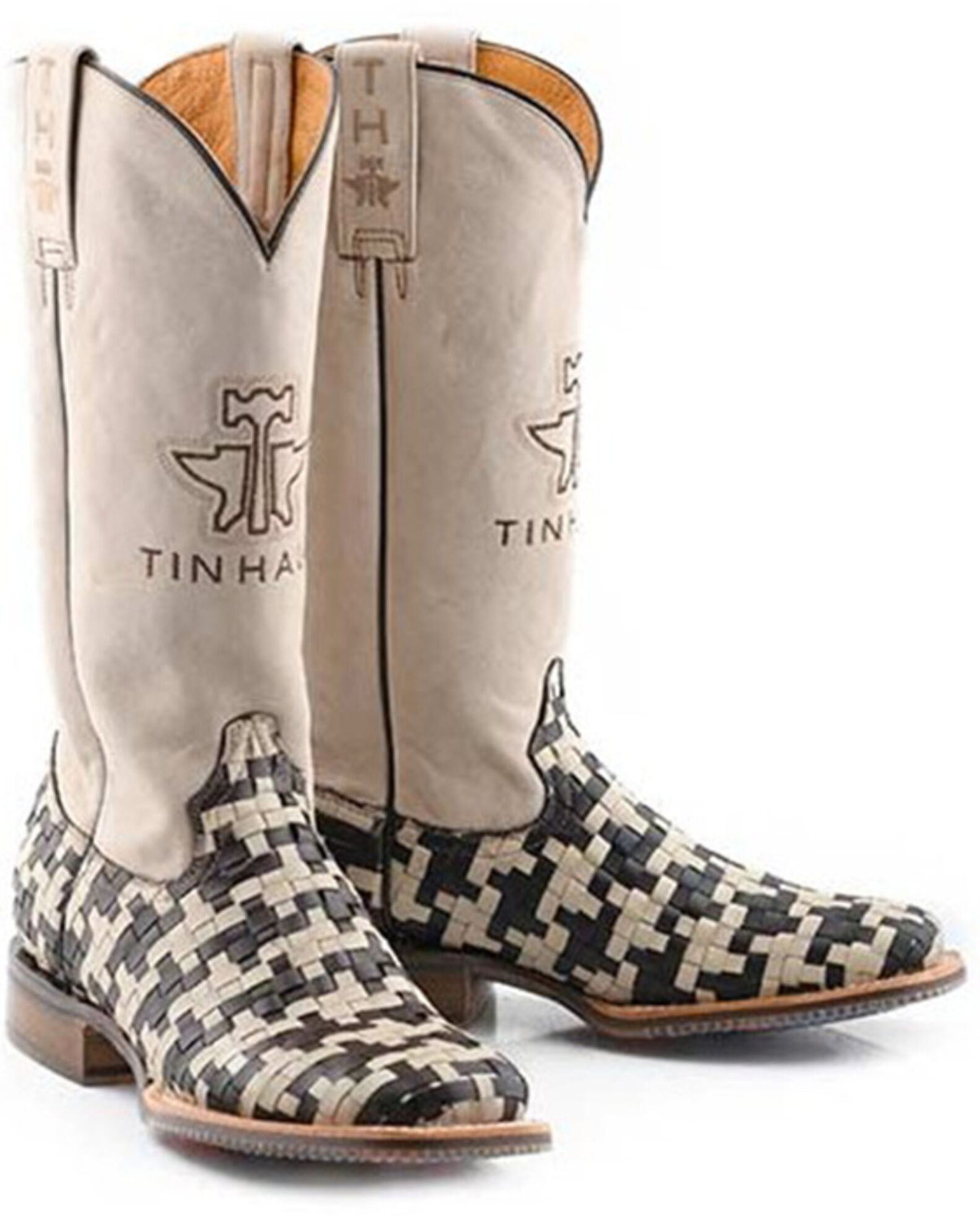 Tin Haul Women s Houndstooth Western Boots Broad Square Toe
