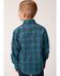 Image #2 - Roper Boys' Ruby Falls Printed  Long Sleeve Snap Western Shirt, Blue, hi-res