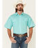 Panhandle Select Men's Geo Print Short Sleeve Snap Western Shirt , Green, hi-res