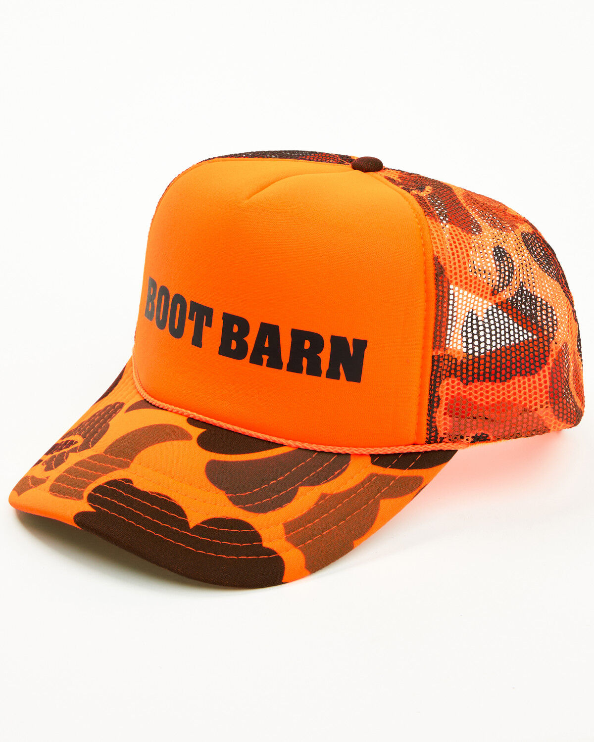 Image #3 - Boot Barn Camo Print Logo Ball Cap, Bright Orange, hi-res