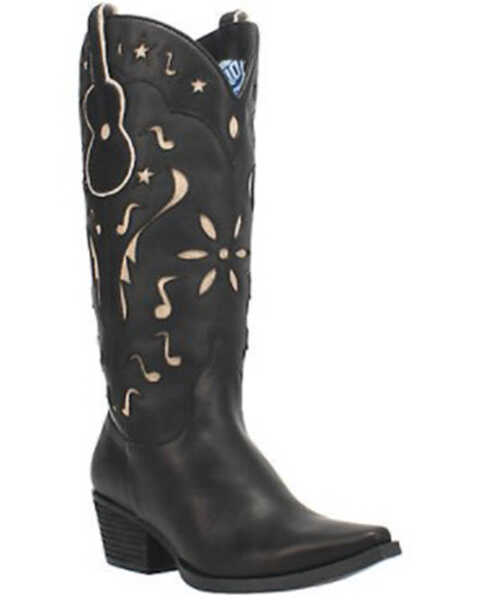 Dingo Women's Burnished Western Boots - Snip Toe, Black, hi-res