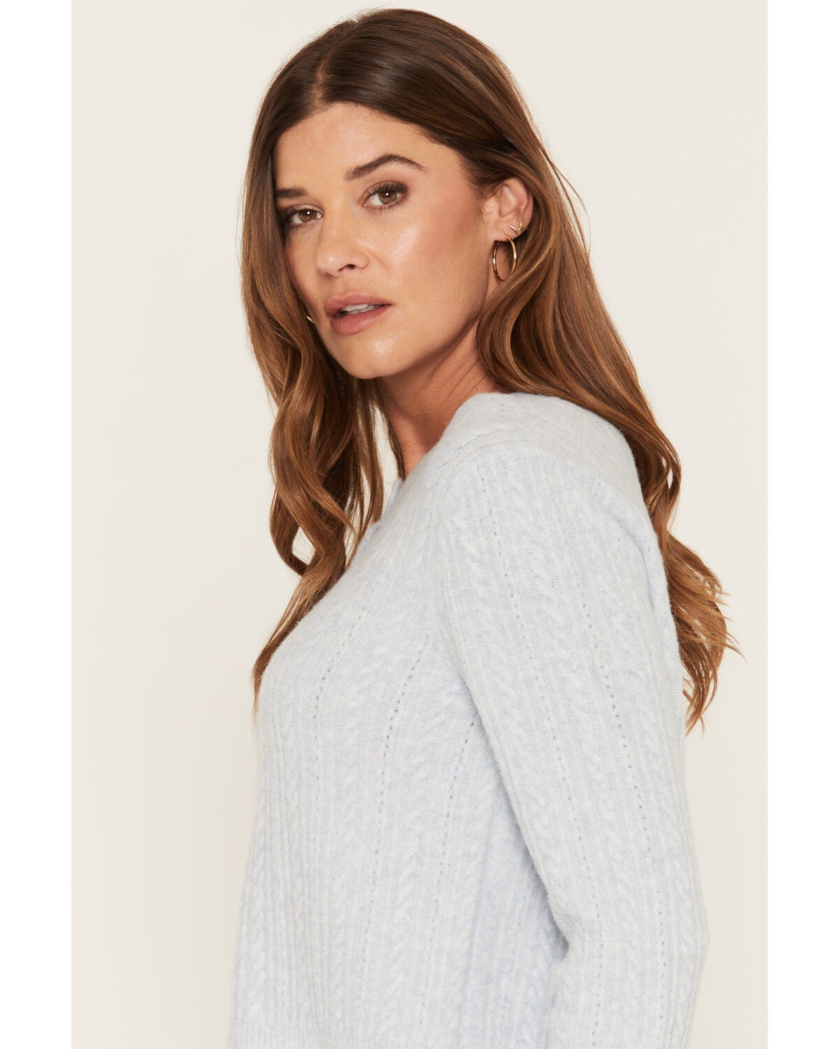 Image #2 - White Crow Women's Pointelle Cardigan, Light Blue, hi-res