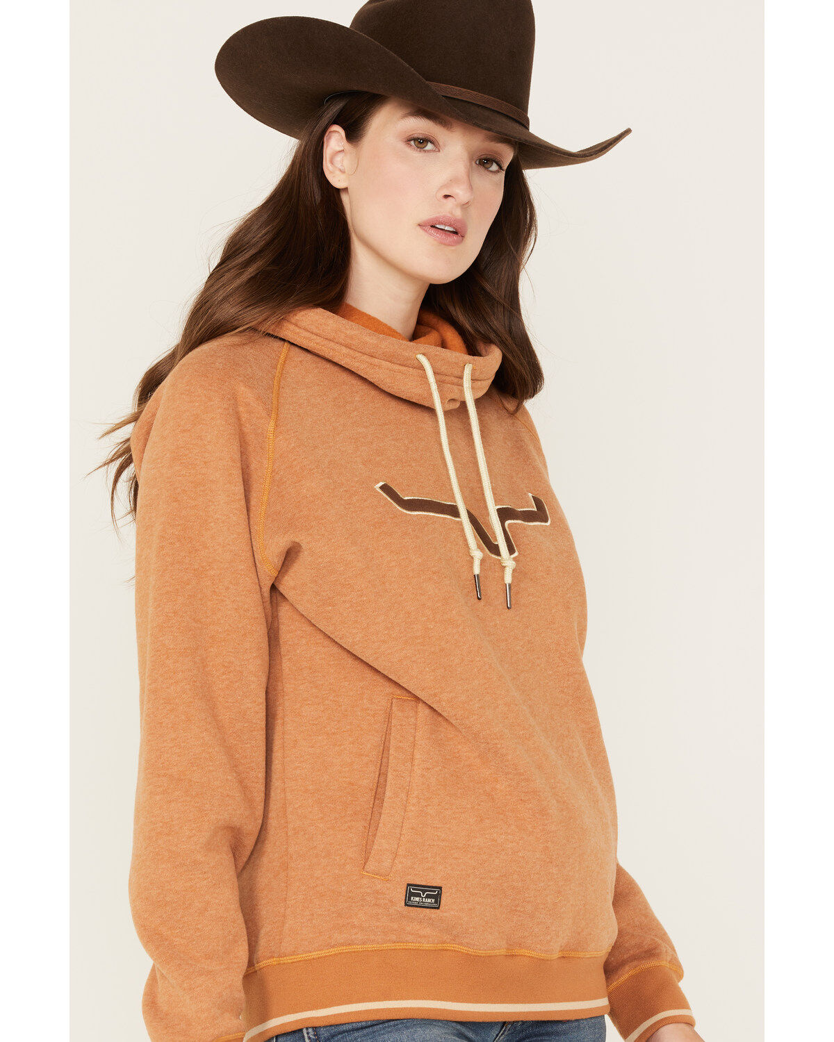 Image #2 - Kimes Ranch Women's Two Scoops Logo Pullover Fleece Hoodie, Rust Copper, hi-res