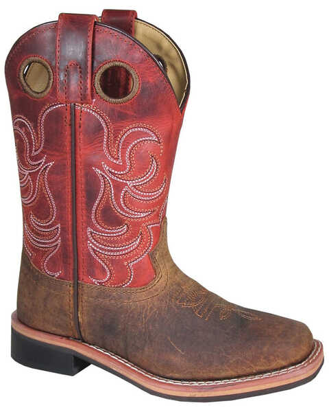 Smoky Mountain Youth Boys' Jesse Western Boots - Square Toe, Brown, hi-res