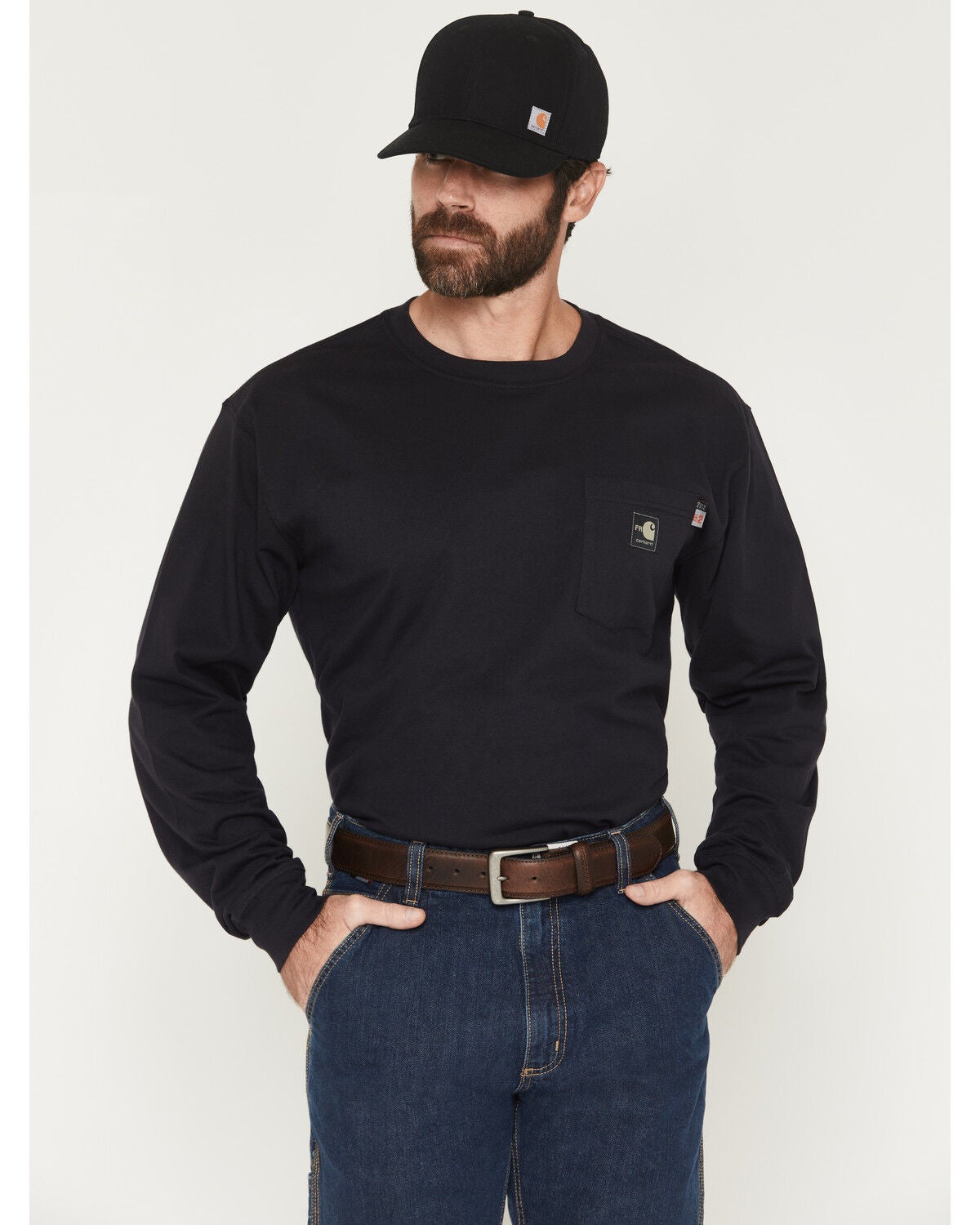 Image #2 - Carhartt Men's FR Force&reg; Loose Fit Lightweight Long Sleeve Camo C Graphic T-Shirt, Black, hi-res