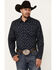 Image #1 - Gibson Trading Co Men's Shrapnel Geo Print Long Sleeve Snap Western Shirt, Navy, hi-res