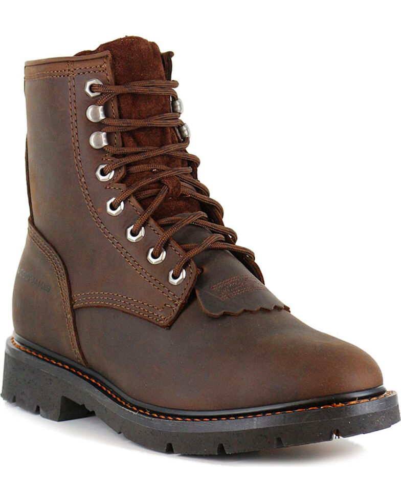 Cody James® Men's Lace-Up Round Toe Kiltie Work Boots, Brown, hi-res
