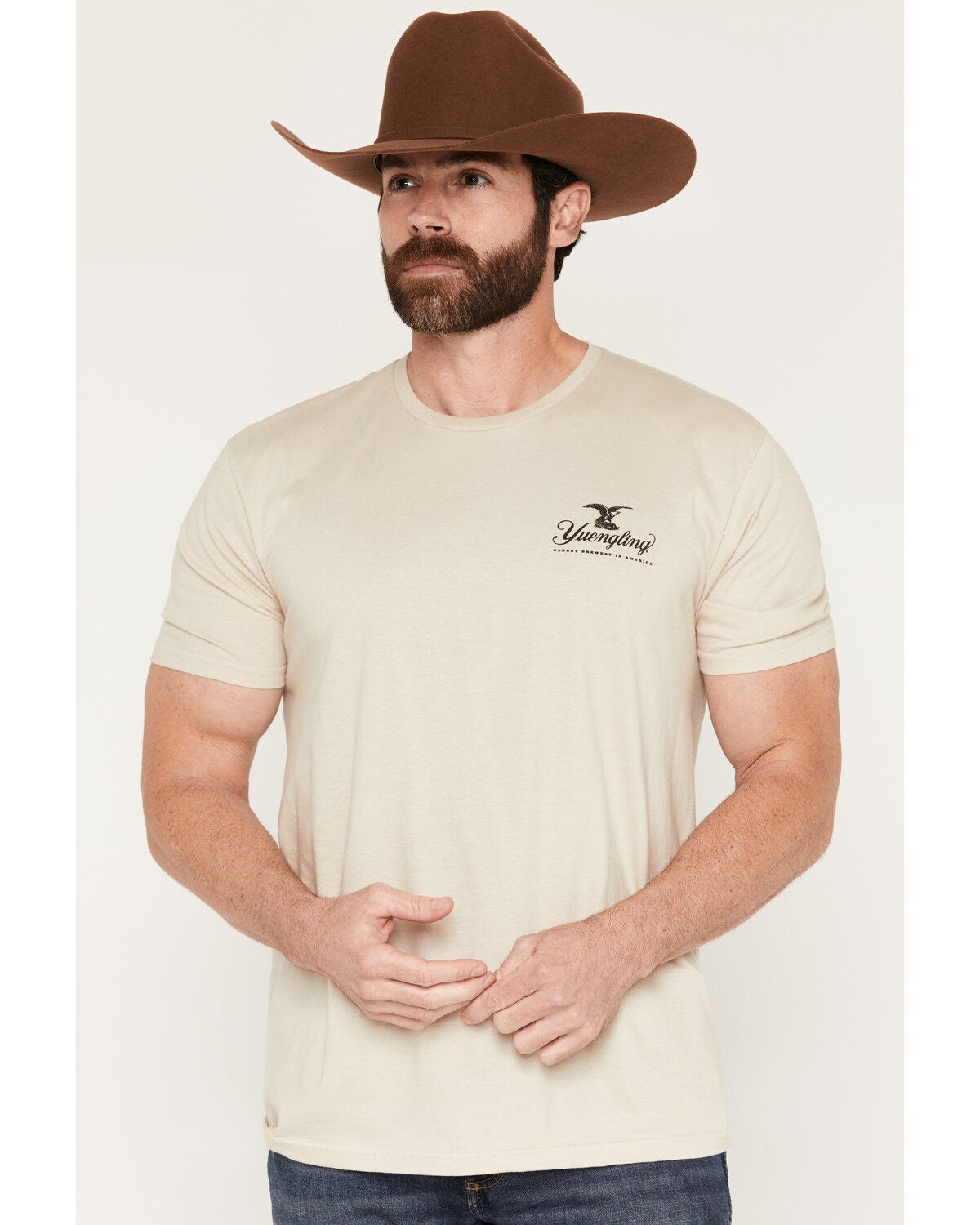 Image #2 - Yuengling Men's Tapped That Short Sleeve Graphic T-Shirt, Sand, hi-res