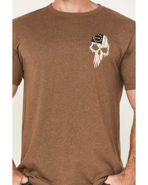 Image #3 - Howitzer Men's God and Country Short Sleeve Graphic T-Shirt, Brown, hi-res