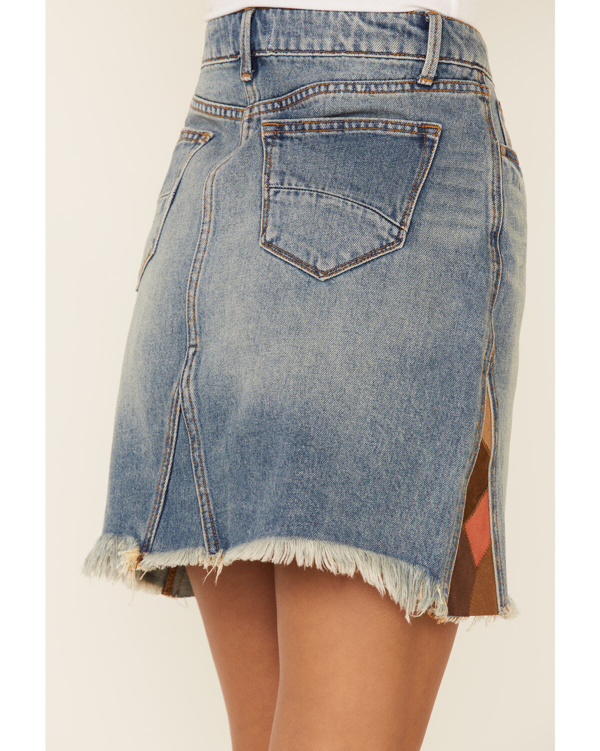 Image #5 - Driftwood Women’s Light Wash Patchwork Denim Skirt, , hi-res
