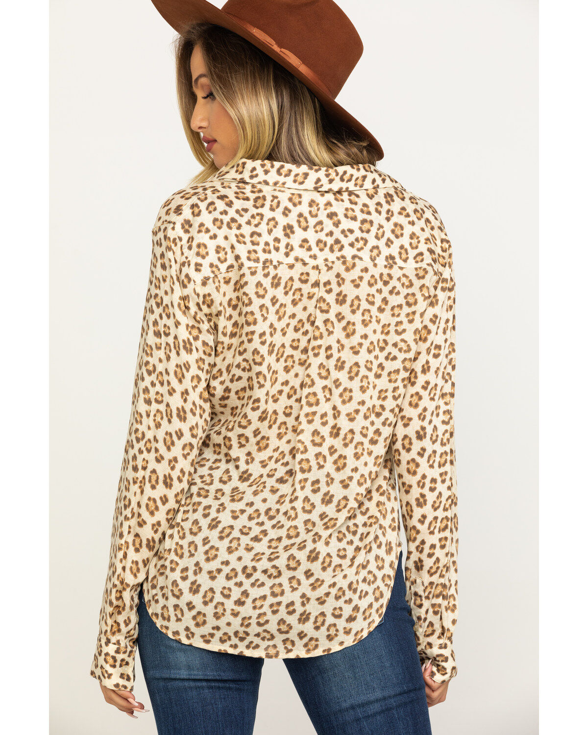 Image #2 - Stetson Women's Brown Leopard Print Button Down Top, , hi-res