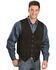 Image #2 - Scully Men's Lambskin Calf Suede Snap Front Vest, Black, hi-res