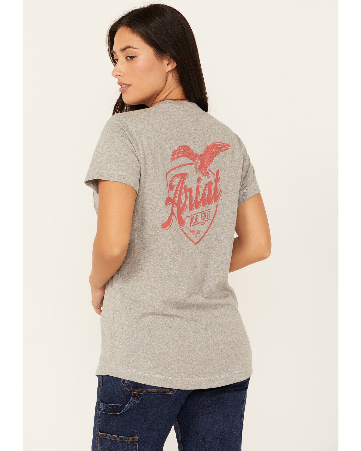 Ariat Women's Rebar Workman True Grit Short Sleeve Work T-Shirt, Heather Grey, hi-res