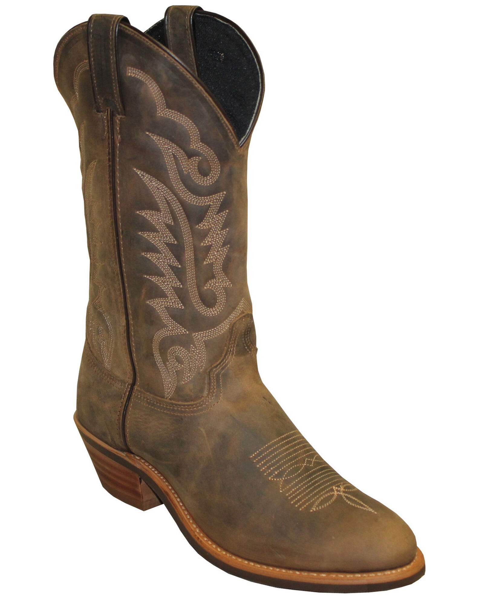 Image #1 - Abilene Men's Distressed Western Boots - Round Toe, Brown, hi-res