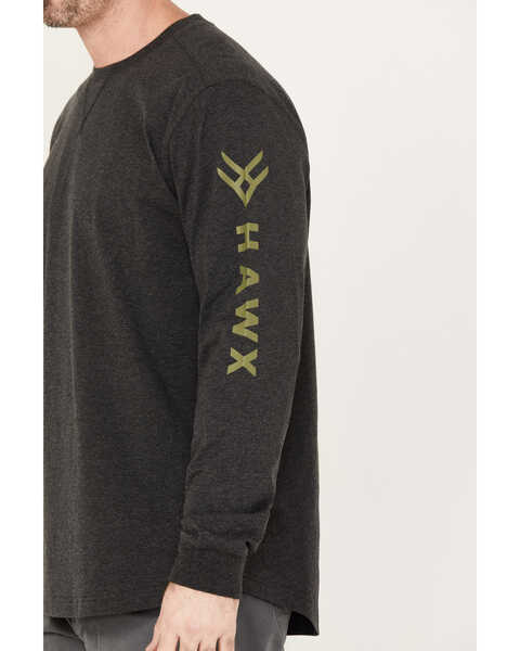 Image #3 - Hawx Men's Logo Long Sleeve Work T-Shirt , Black, hi-res