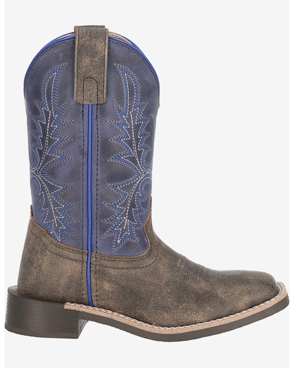 Image #2 - Old West Boys' Harrison Western Boots - Broad Square Toe, Blue, hi-res