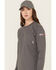 Image #2 - Ariat Women's FR Pima Stretch US Logo Baselayer Long Sleeve Work T-Shirt, Charcoal, hi-res