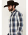 Image #2 - Cody James Men's Gallop Plaid Print Long Sleeve Button-Down Stretch Western Shirt - Big, White, hi-res
