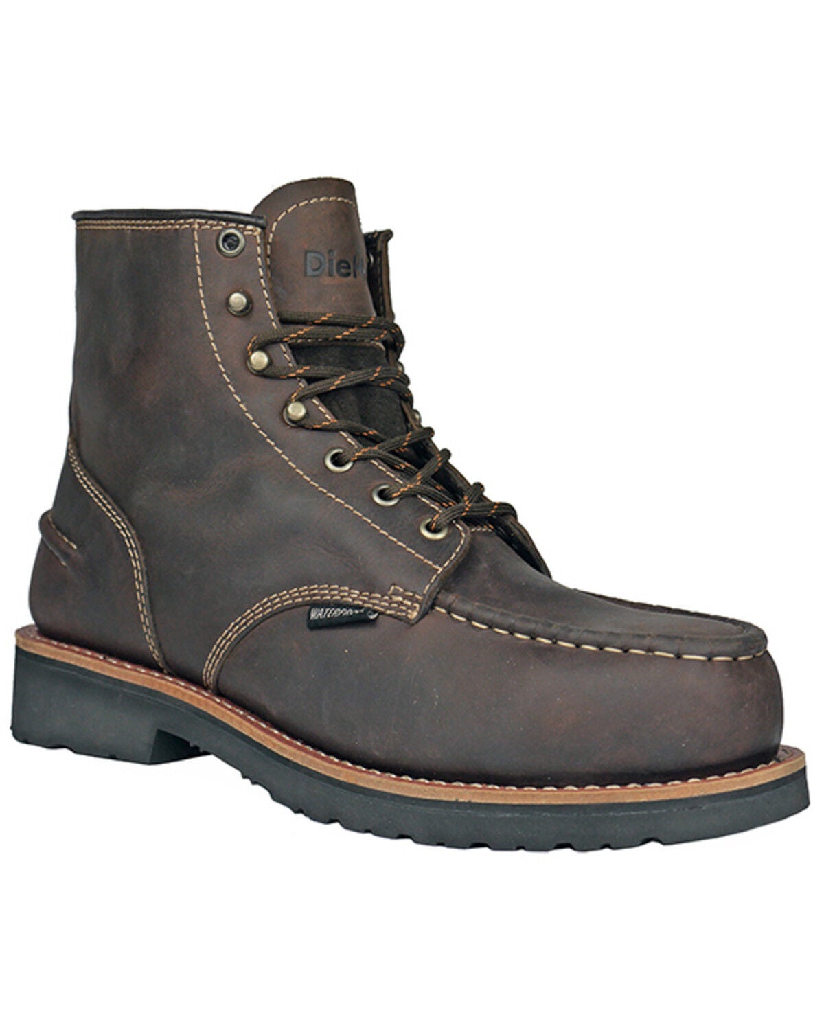 Hoss Men's DieHard Moc Waterproof Work Boots - Composite Toe, Dark Brown, hi-res