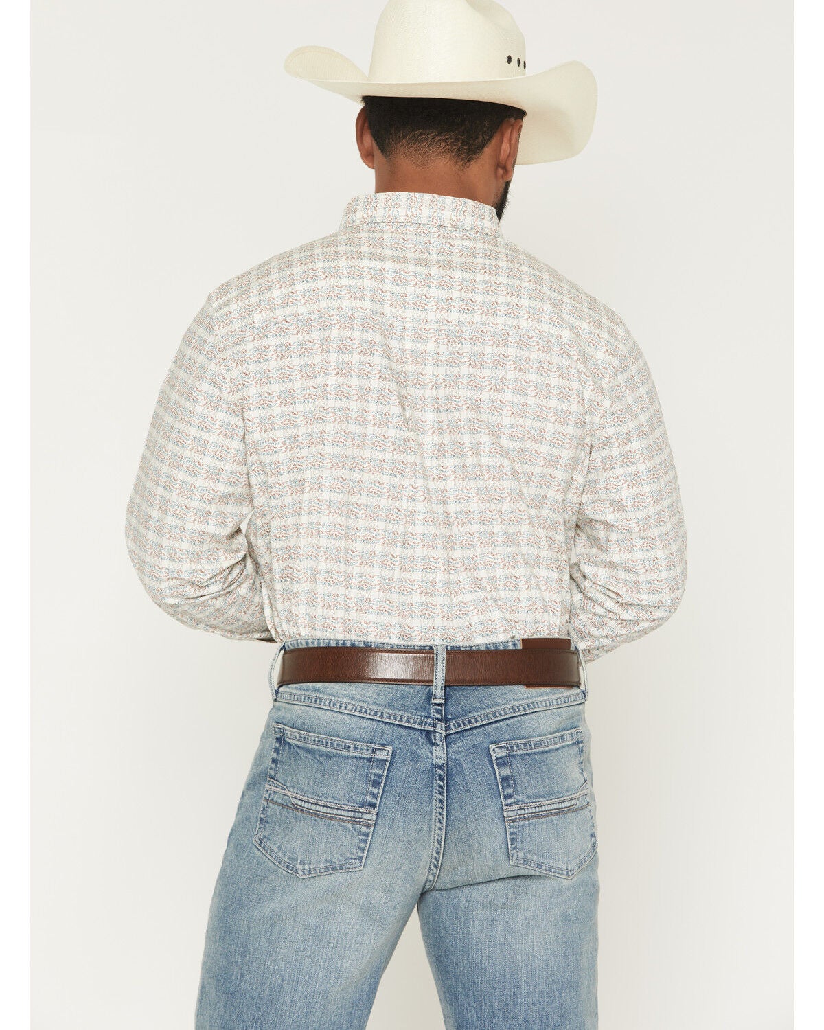 Image #4 - RANK 45&reg; Men's Shocker Geo Print Long Sleeve Button-Down Stretch Western Shirt, Cream, hi-res